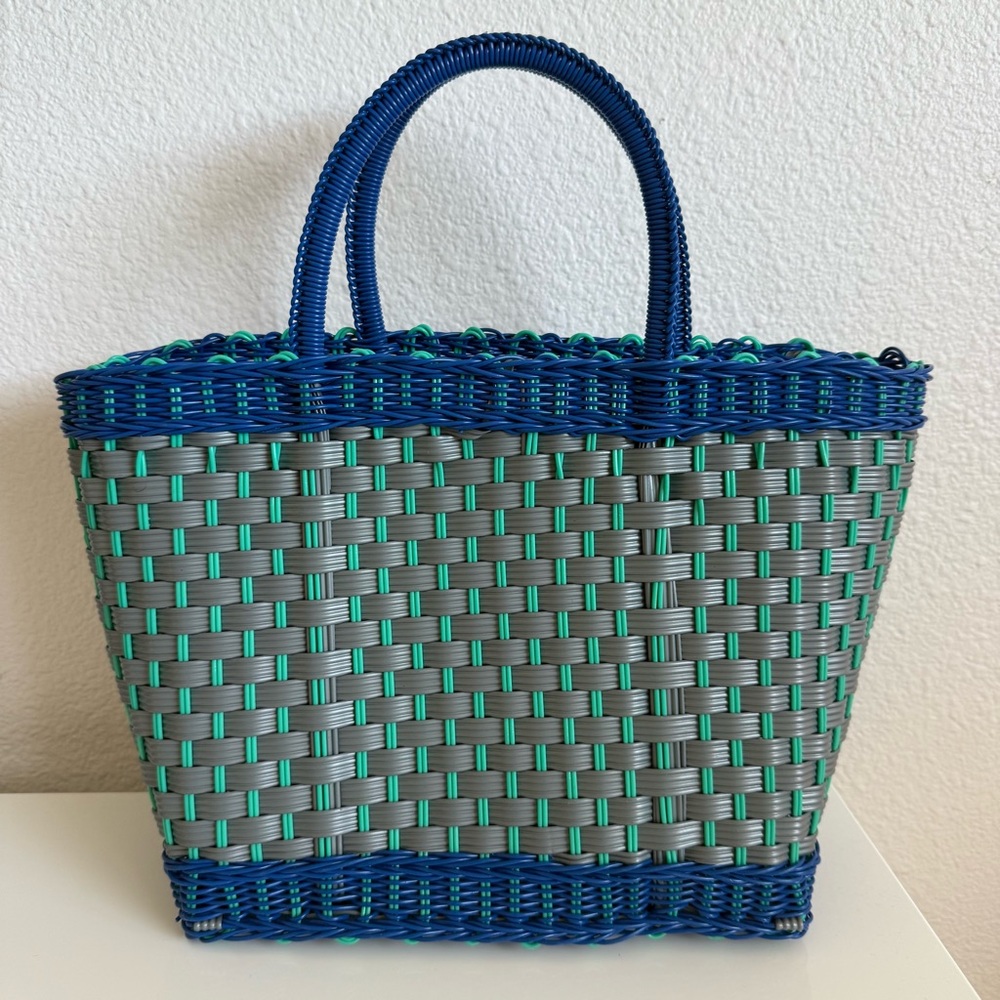 Vintage Plastic Woven Mini Tote